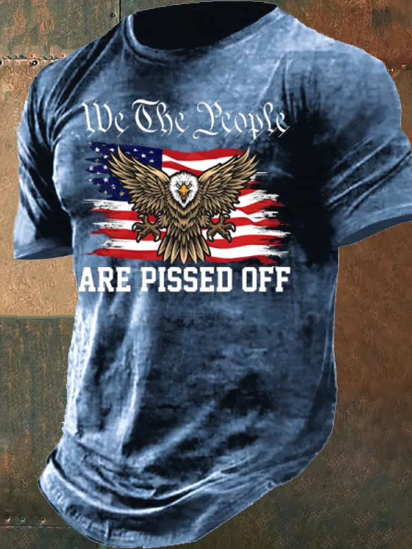 We The People Are Pissed Off American Flag Eagle Men's Short Shirt - Pragmaace.com 