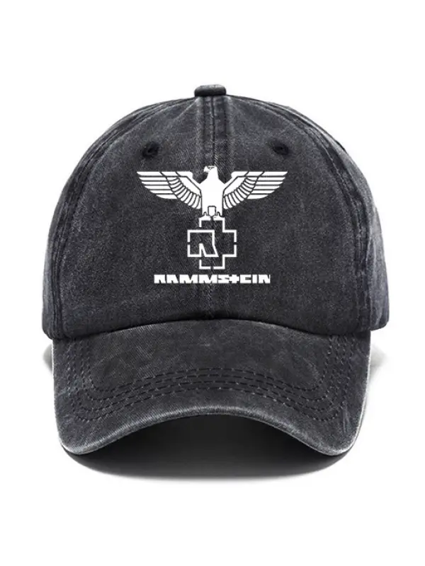 Washed Cotton Sun Hat Vintage Rammstein Rock Band Outdoor Casual Cap - Spiretime.com 