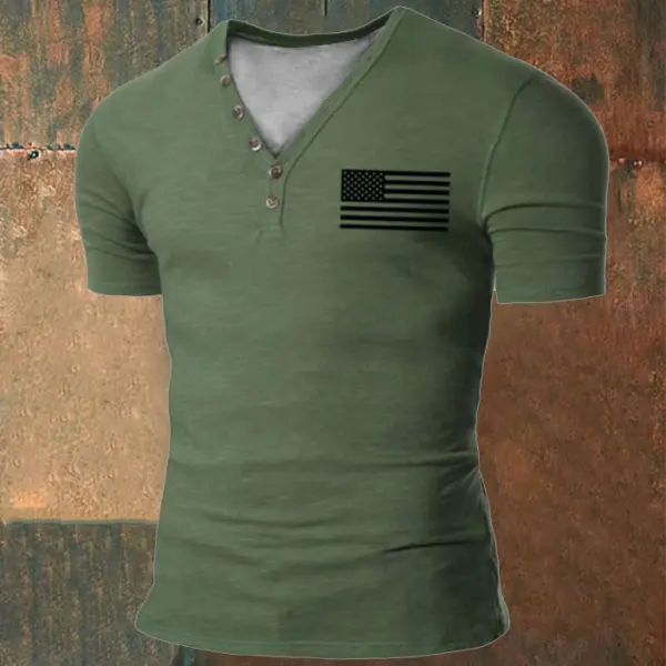 Men's Outdoor American Flag Tactical Sport T-Shirt - Cotosen.com 