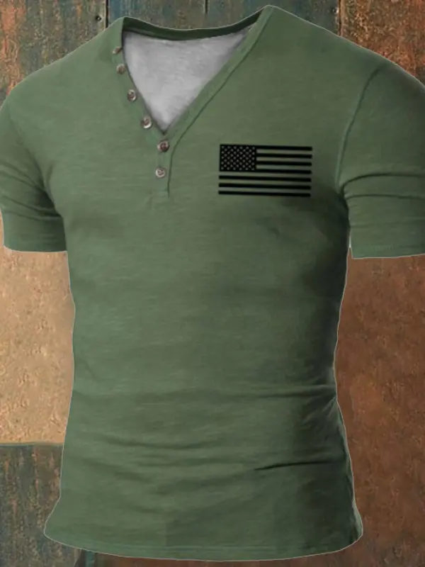 Men's Outdoor American Flag Tactical Sport T-Shirt - Menbarn.com 
