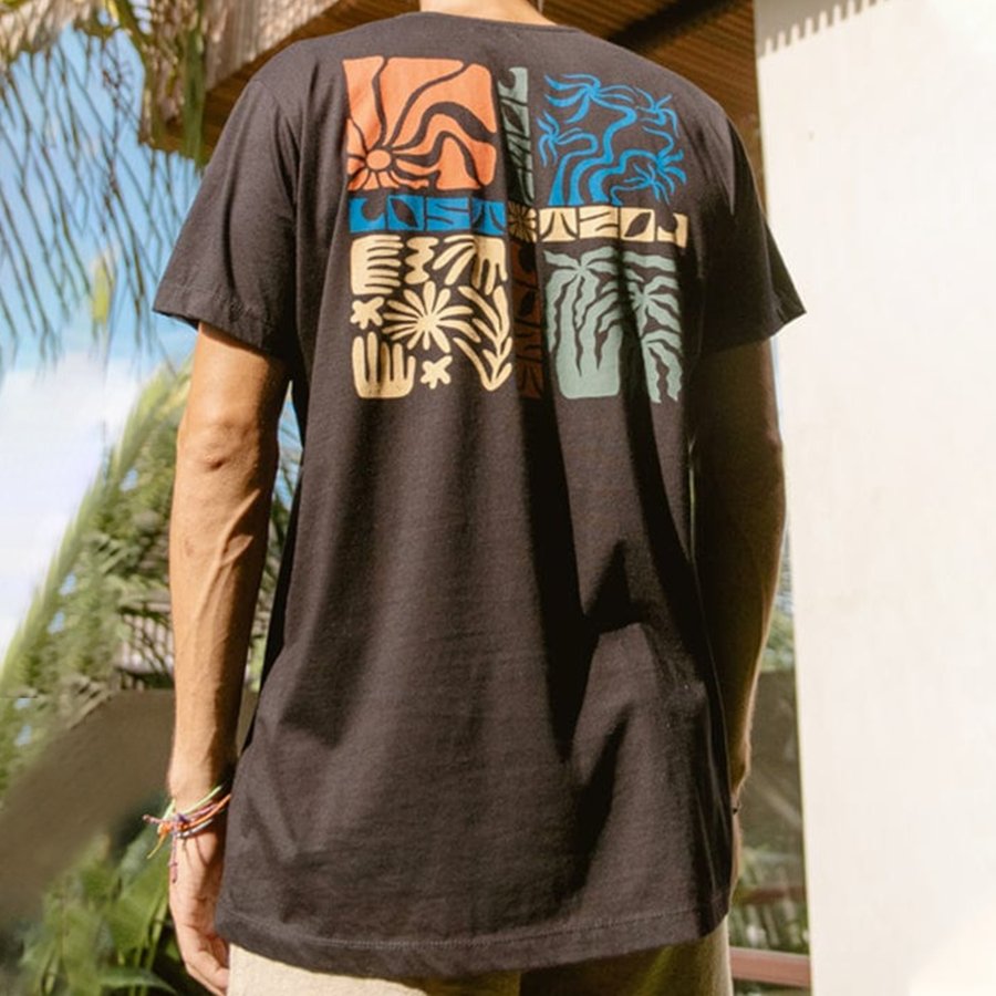 

Men's Ripcurl Print Graphic Print Casual Crew Neck Oversized T-Shirt