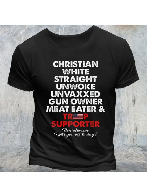 Trump Supporter Christian White Straight Unwoke Unvaxxed T-shirt - Ootdmw.com 