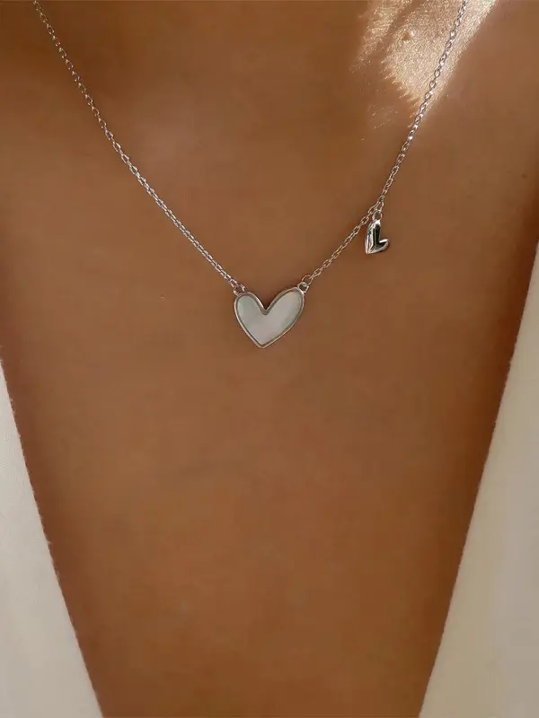 Mother's Day Gift For Girlfriend Acrylic Love Necklace Clavicle Chain Neck Necklace - Wantbright.com 