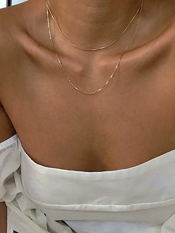 Simple Snake Bone Chain Choker Tassel Necklace As A Gift For Mother And Girlfriend - Pragmaace.com 