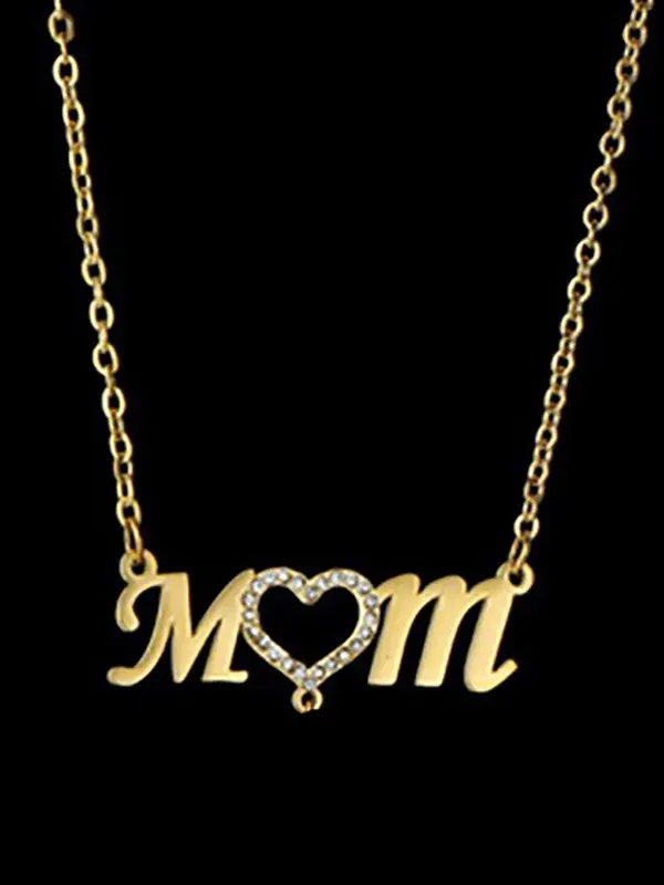 Mother's Day Gift Diamond MOM Engraving Necklace Foot Pendant - Wantbright.com 
