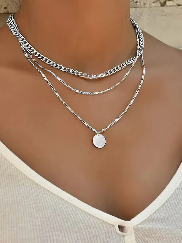 Mother's Day Girlfriend Gift Personalized Multi-layer Chain Necklace Tassel Necklace Small Bar Pendant - Simplyion.com 