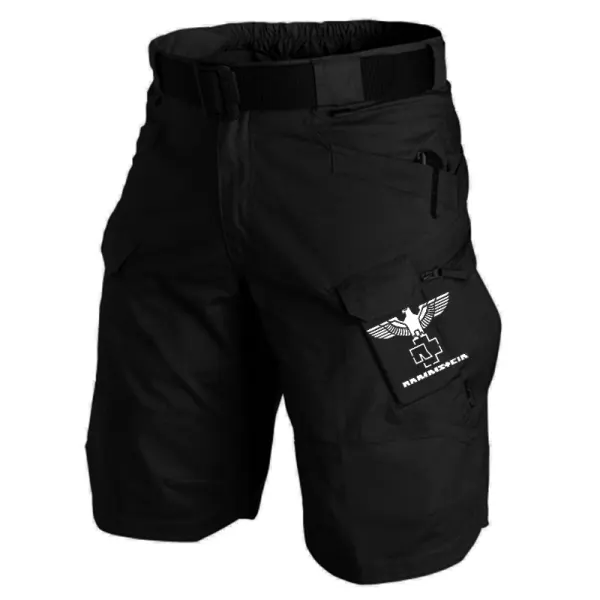 Men's Rammstein Rock Band Multifunctional Waterproof Multi-Pocket Outdoor Tactical Shorts - Manlyhost.com 