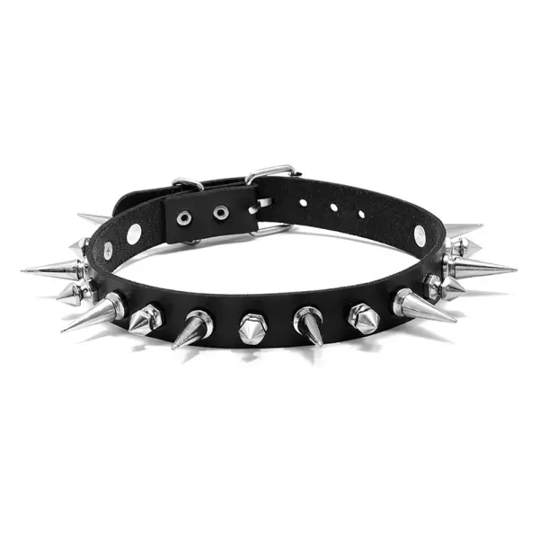 Rock Punk Hip Hop Leather Gothic Spike Pendant Necklace - Cotosen.com 