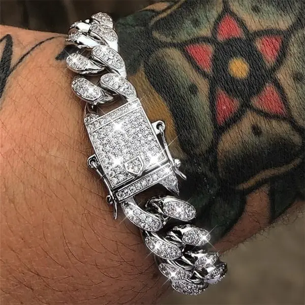 Punk Rock Dark Style Adjustable Bracelet Bracelet Diamond Ancient Cuban Bracelet - Elementnice.com 