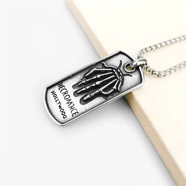 Rock Punk Hip Hop Retro Skull Hand Bone Stainless Steel Necklace - Cotosen.chimpone.com 