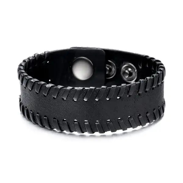 Punk Rock Hip Hop Bracelet Leather Weave Bracelet - Elementnice.com 