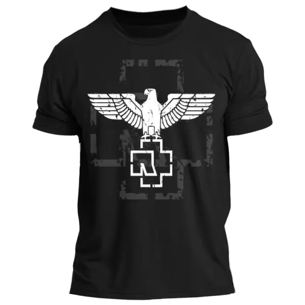 Rammstein Men's Retro Rock Punk Print T-Shirt - Elementnice.com 