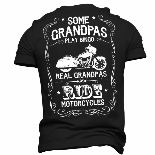 Really Grandpas Ride Motorcycle Men's Father's Day Gifts T Shirt - Anurvogel.com 