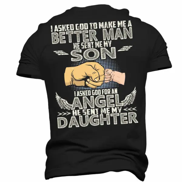 God Sent Me My Daughter Men's Mother's Day Girlfriend Gift T-Shirt - Manlyhost.com 