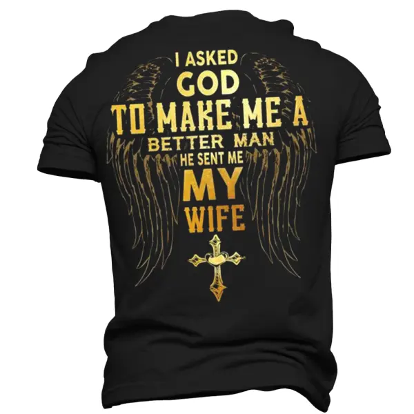 God Sent Me My Wife Men's Mother's Day Girlfriend Gift T-Shirt - Elementnice.com 