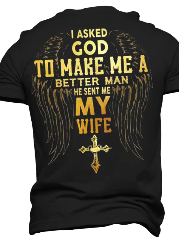 God Sent Me My Wife Men's Mother's Day Girlfriend Gift T-Shirt - Simplyion.com 