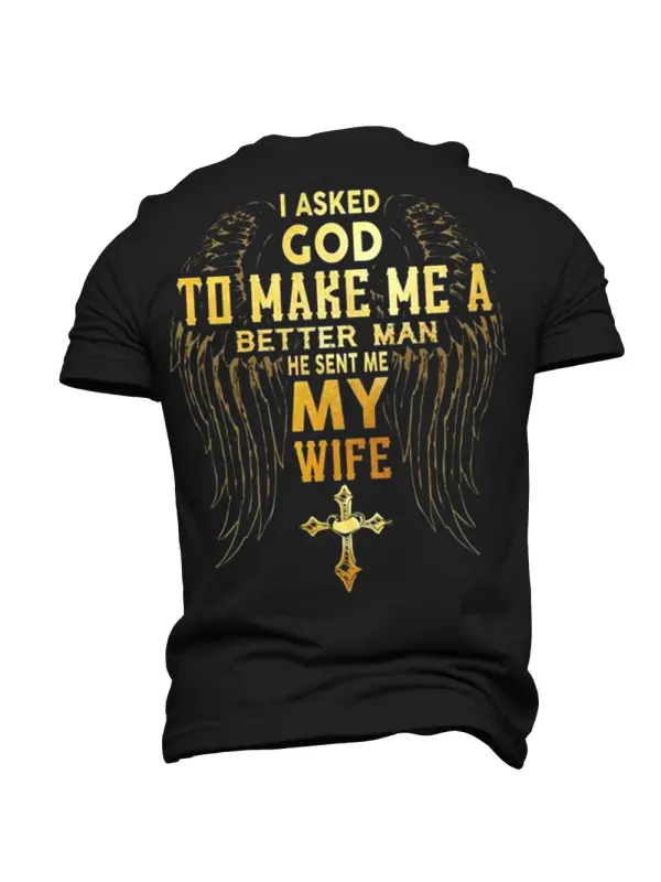 God Sent Me My Wife Men's Mother's Day Girlfriend Gift T-Shirt - Anrider.com 