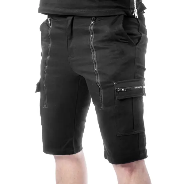 Men's Dark Rock Vintage Multi-Pocket Outdoor Shorts - Elementnice.com 