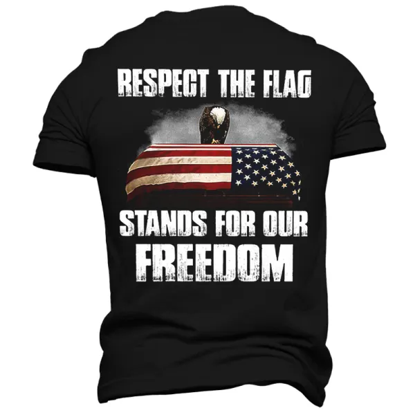 Soldier Memorial Day Soldier Flag Print Short Sleeved T-shirt - Manlyhost.com 