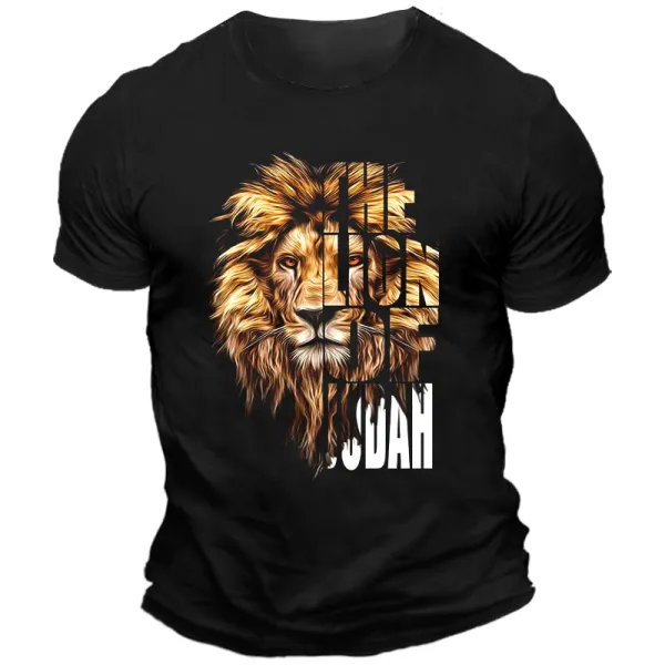 Men's Jesus The Lion Of Judah Christian T-shirt - Elementnice.com 