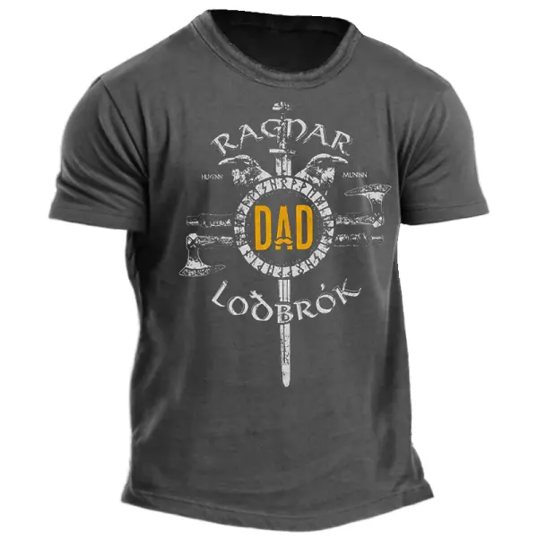 Men's Funny Viking Dad Father's Day Gift T-Shirt - Dozenlive.com 
