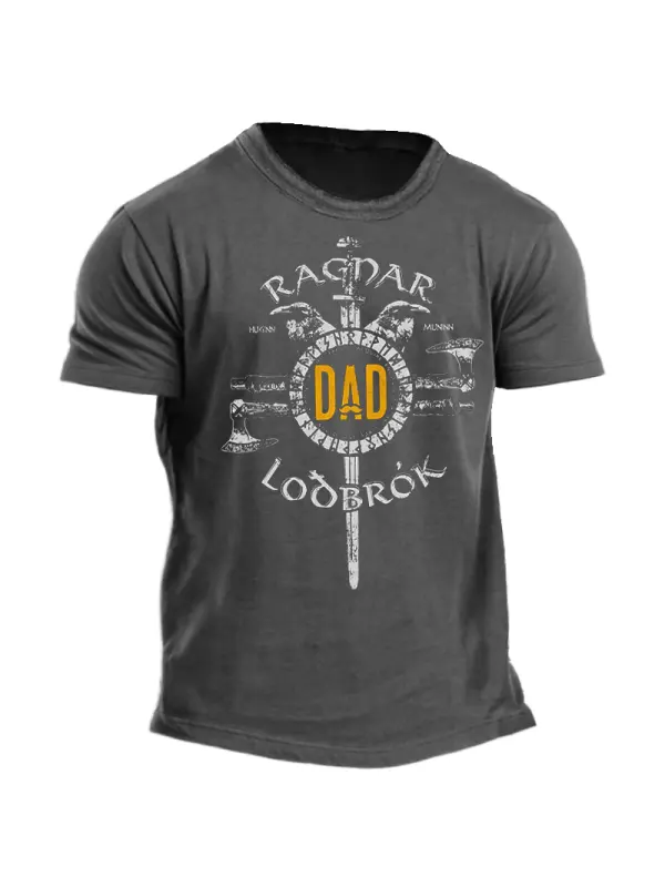 Men's Funny Viking Dad Father's Day Gift T-Shirt - Timetomy.com 