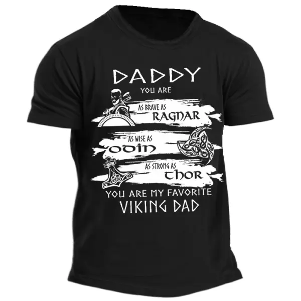 Men's Funny Viking Dad Father's Day Gift T-Shirt - Elementnice.com 