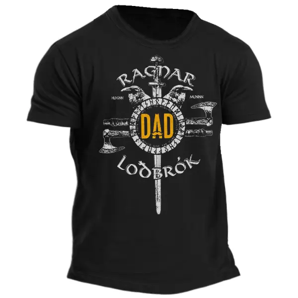 Men's Funny Viking Dad Father's Day Gift T-Shirt - Elementnice.com 