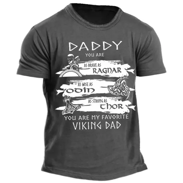 Men's Funny Viking Dad Father's Day Gift T-Shirt - Spiretime.com 