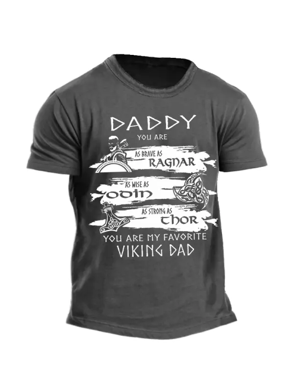 Men's Funny Viking Dad Father's Day Gift T-Shirt - Ootdmw.com 