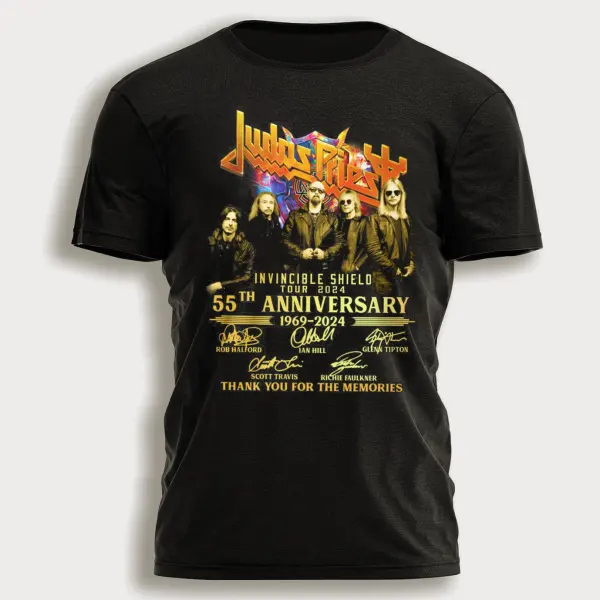 Men's Judas Priest Rock Band Print Daily Short Sleeve Crew Neck T-Shirt - Elementnice.com 