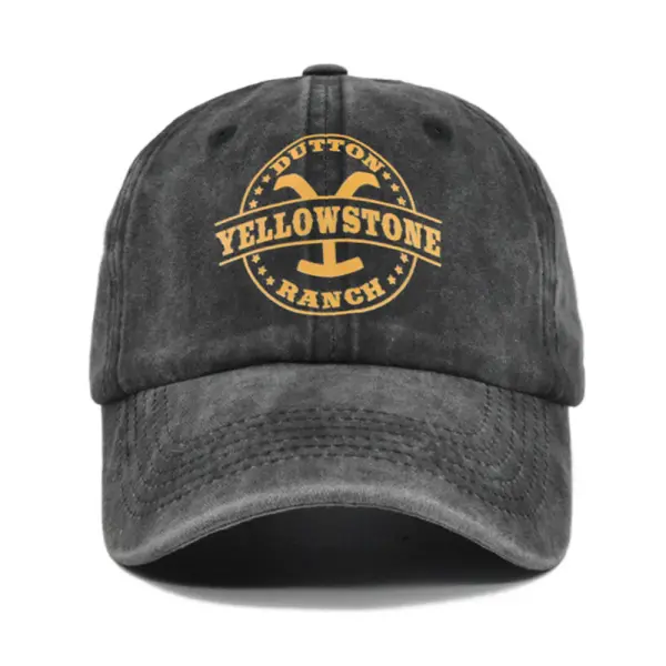 Yellowstone Print Distressed Vintage Hat - Elementnice.com 