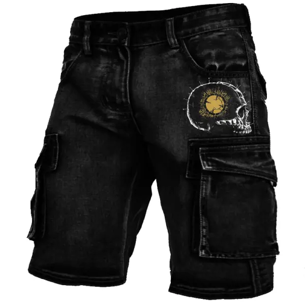Men's Cargo Shorts Lament Skull Outdoor Shorts - Elementnice.com 