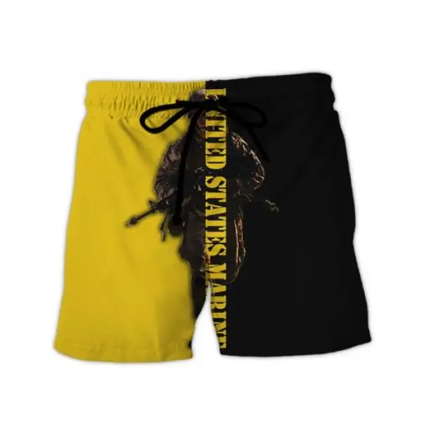 Marine Soldiers 3D All Over Printed Drawstring Shorts - Elementnice.com 