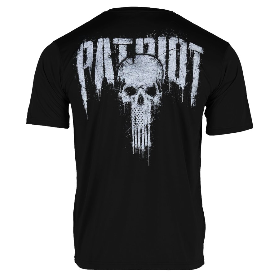 

Men's Skull American Flag Print Daily Short Sleeve Crew Neck T-Shirt