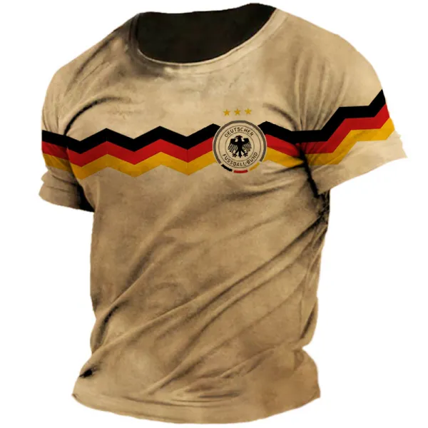 Men's Germany Trikot 2024 Vintage Print T-shirt - Cotosen.com 