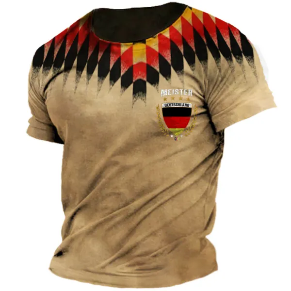 Men's Germany Trikot 2024 Vintage Print T-shirt - Elementnice.com 