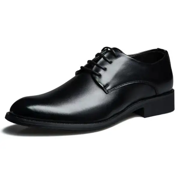 Men's Derby Shoes Texture Leather Business Dress Casual - Manlyhost.com 