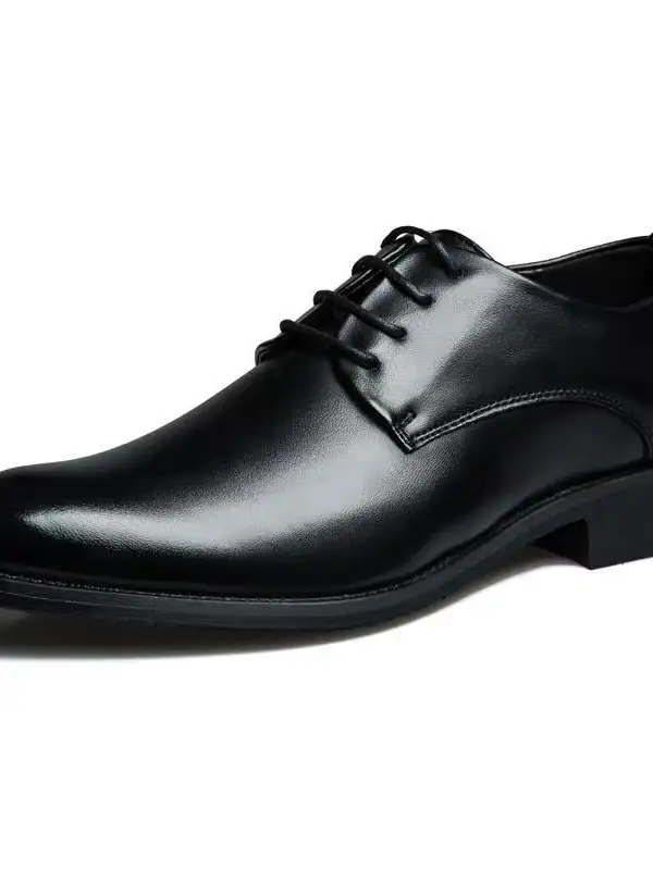 Men's Derby Shoes Texture Leather Business Dress Casual - Wantbright.com 
