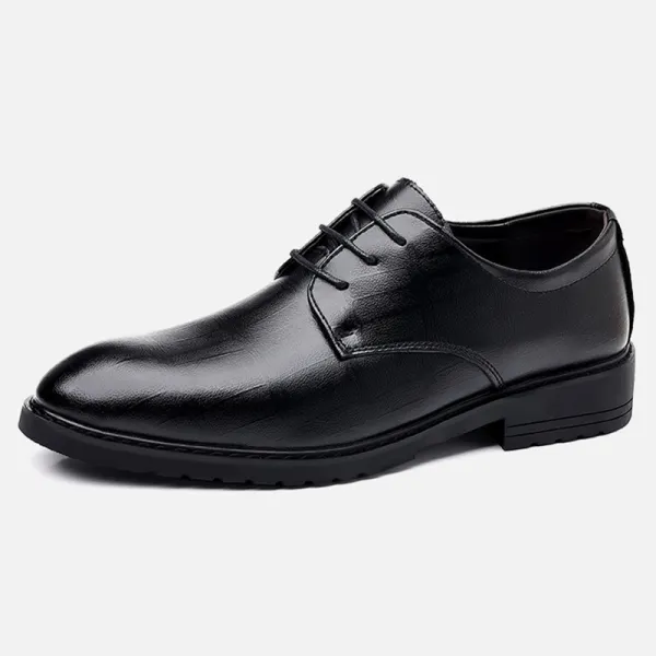 Men's Derby Shoes Checkered Texture Leather Business Casual - Elementnice.com 