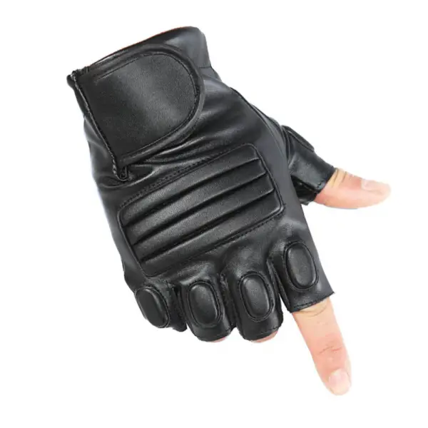 Men's PU Half Finger Soldier Outdoor Mountain Climbing And Riding Tactical Gloves - Keymimi.com 