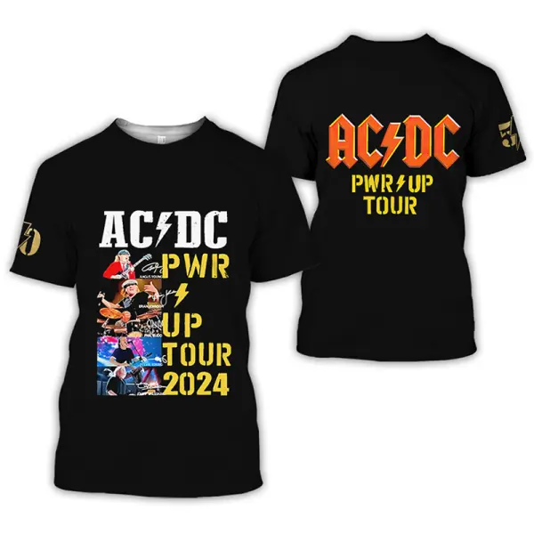Acdc Rock Band Printed Short Sleeved T-shirt - Elementnice.com 