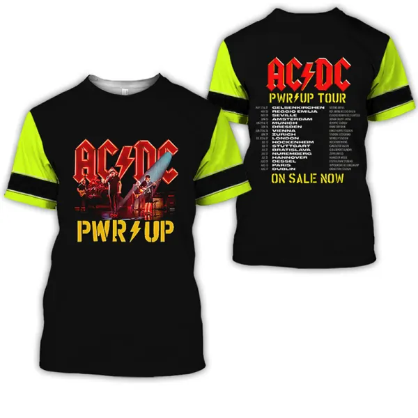 Acdc Rock Band Printed Short Sleeved T-shirt - Elementnice.com 