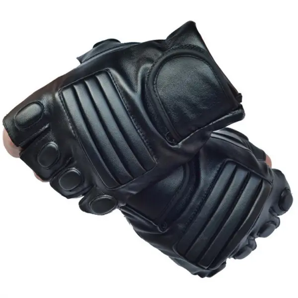 Men's PU Half Finger Soldier Outdoor Mountain Climbing And Riding Tactical Gloves - Keymimi.com 