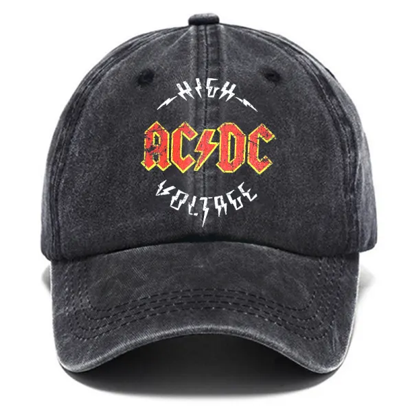 Acdc Rock Band Print Washing Vintage Hat - Rabclub.com 