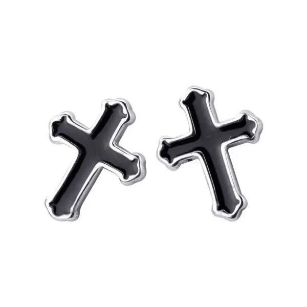 Black Cross Earrings - Elementnice.com 