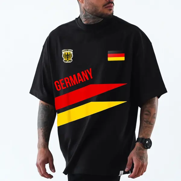 Men's UEFA EURO 2024 Loose Short Sleeve Oversized T-Shirt - Elementnice.com 