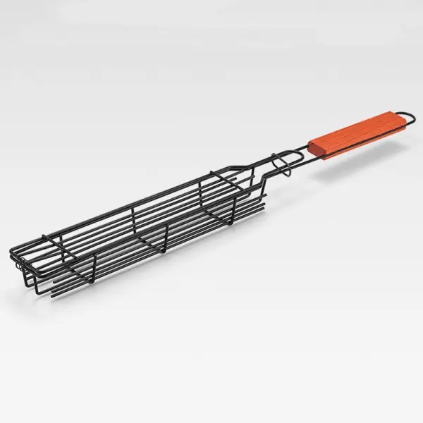 Premium Portable BBQ Grilling Basket Stainless Steel Nonstick Grill Basket Kitchen Accessories Wooden Handle Barbecue - Cotosen.com