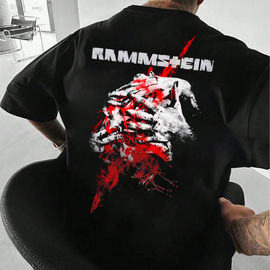 

Men's Rammstein Rock Band Loose Short Sleeve Oversized T-Shirt