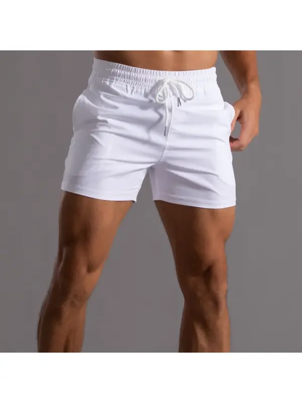 Men's Casual Solid Color Lace-up Shorts - Anrider.com 